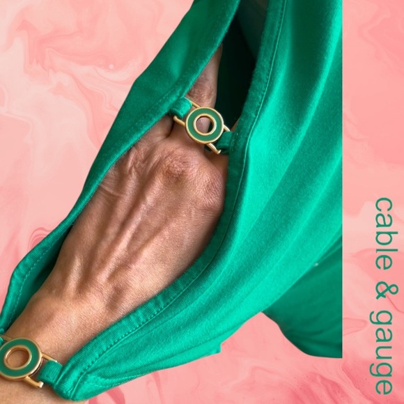 Cable & Gauge Green Relaxed 3/4 Sleeve Blouse - Picture 3 of 11